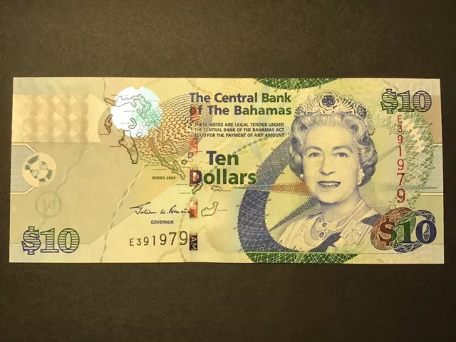 Central Bank of the Bahamas $1 Queen Elizabeth II One Dollar Bill