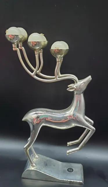 Holiday Collection By Godinger Silver Plated Reindeer Candle Holder Box  B39