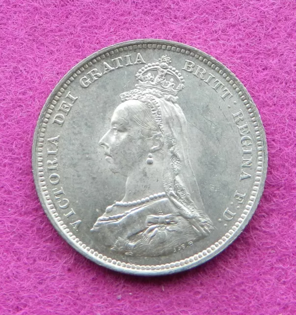 Victoria 1887 Silver One Shilling   Mr111