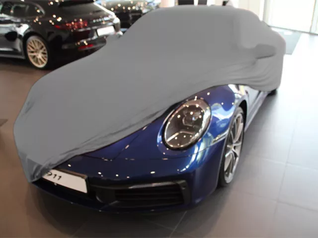 Vollgarage Car-Cover Schutzdecke Grau mit Spiegeltaschen für Porsche 992