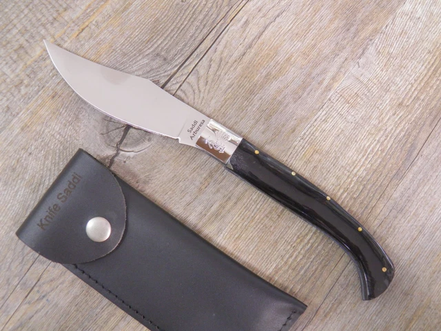 COLTELLO scuoio 27 CM SARDEGNA SARDO MANICO CORNO di bufalo  ARBURESA ARBUS