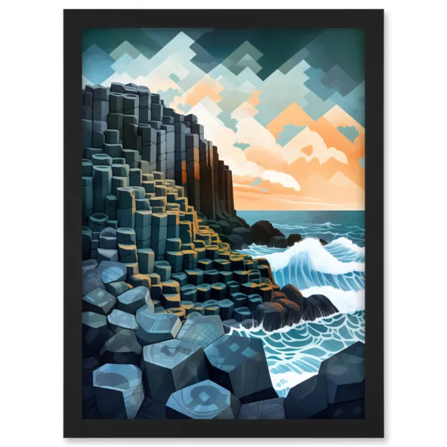 Giant's Causeway Northern Ireland Basalt Formations Framed Art Picture Print A3