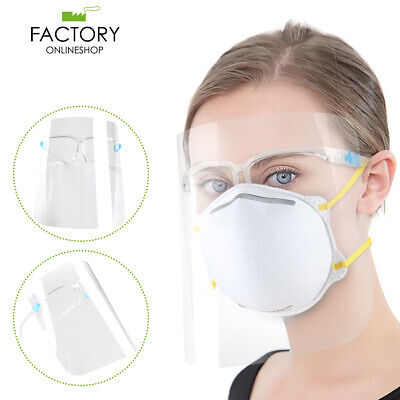 1/5/10 Clear Face Shield Glasses Face Mask Transparent Reusable Visor Anti Fog
