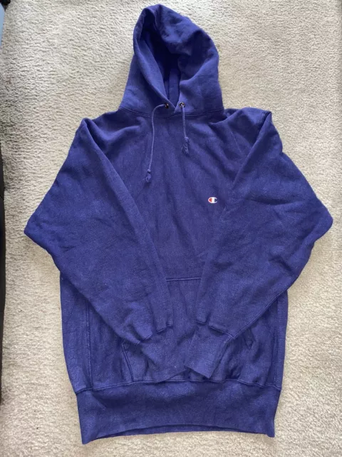 VINTAGE CHAMPION REVERSE Weave Warmup Blue Hoodie Size XL Made In USA ...