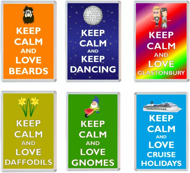 Various Keep Calm & Love 96 x 67mm Jumbo Fridge Magnet - Fun Cute Present Gifts