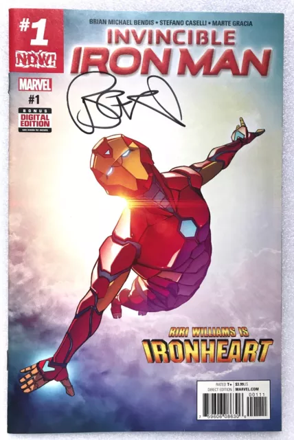 Invincible Iron Man #1 Signed Bendis 1St Print  1St Cover App Riri As Ironheart