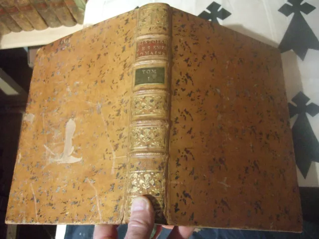 Lot livres ancien, 1750, 1 grand Volume, 1 grande carte, Histoire, TBE