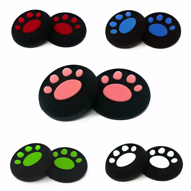 1 x Pair Of Paw Print Nintendo Switch Controller Thumb Grips Pads Analog Cover
