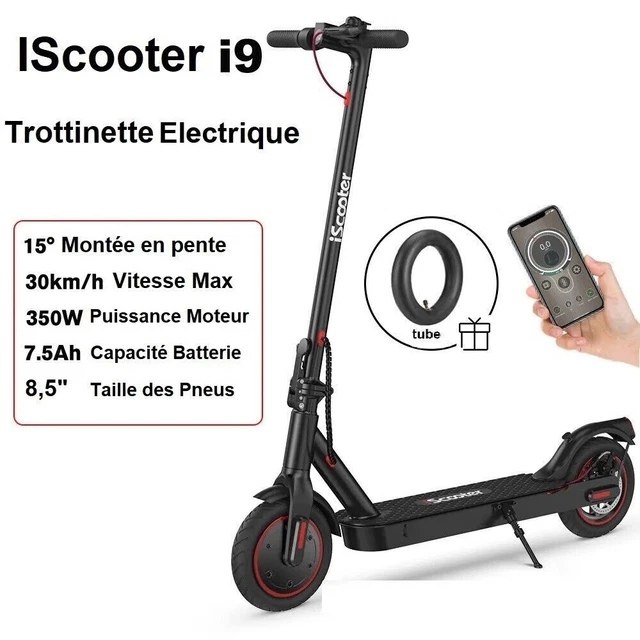Trottinette électrique Pliable Bleue – Guidon/selle Réglable, 120W, 10km/h