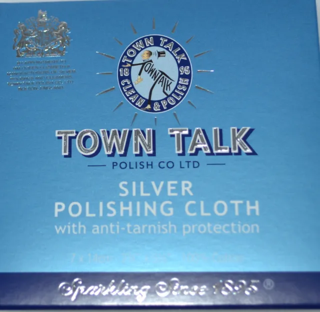 Town Talk Silver Jewellery Cleaning & Polishing Cloth Brand New 3