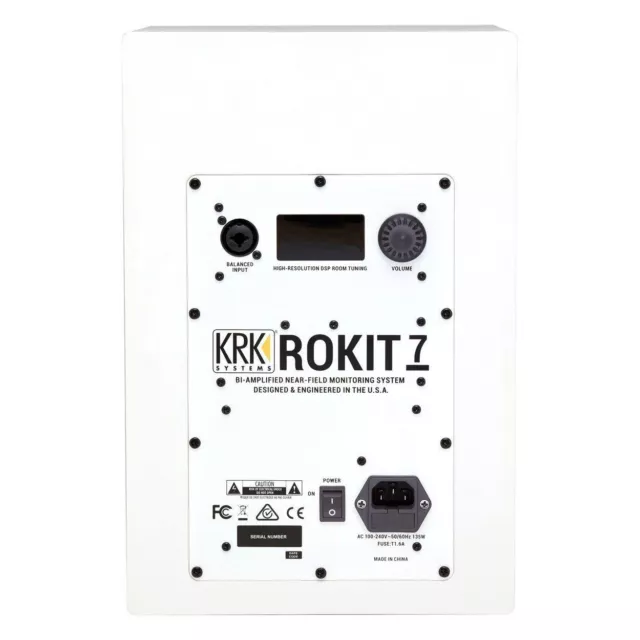 KRK Rokit RP7 G4 weißes Rauschen Single 7 Zoll aktiver Studio Monitor Lautsprecher 199W 3