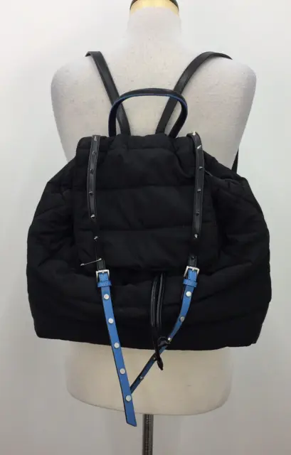 Sam Edelman Branwen Black Puffer Spike Accent Tote Drawstring Bag Backpack