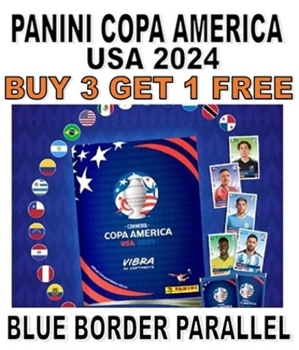 PANINI COPA AMERICA Usa 2024 Sticker Collection - Blue Border Parallel ...
