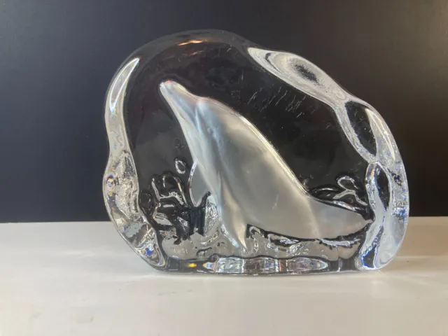 cristal d arques France Lead Crystal Breaching Dolphin Paperweight
