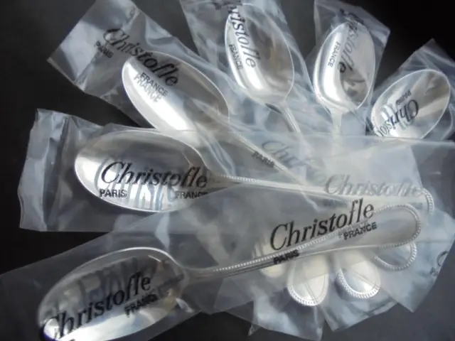 Christofle Pearls 6pcs Silver plated flatware Coffee spoon 2