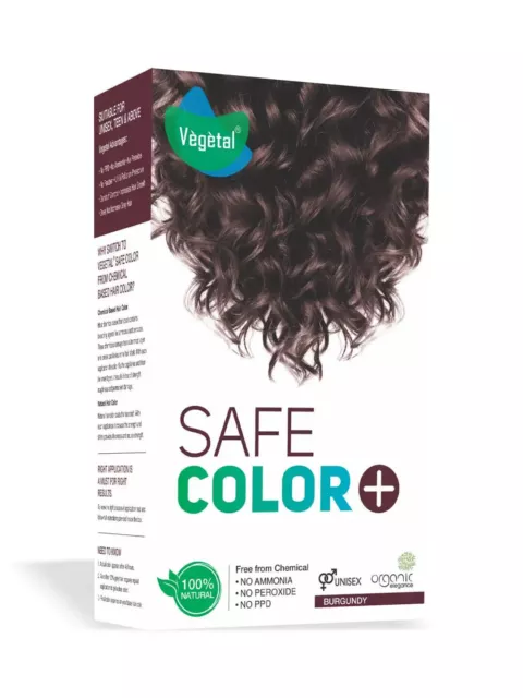 Vegetal Safe Hair Color - Burgundy 100gm - Certified Organic Chemical and Allerg
