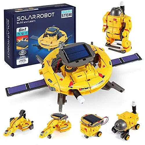 STEM Projects for Kids Ages 8-12, Science Kits for Boys, Solar Robot Yellow