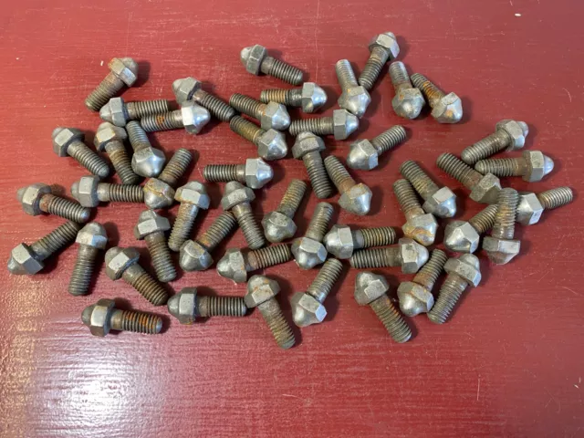 1930 's 1940 's ACORN HEAD NICKEL PLATED CAP BOLT 1" X 3/8" LOT (50) NEW
