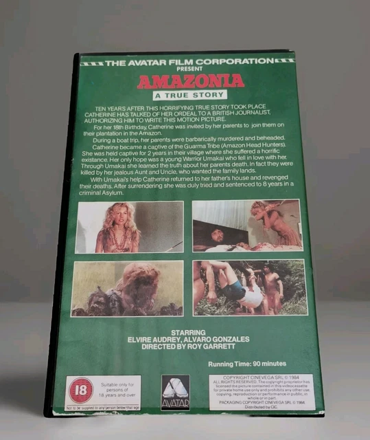 AMAZONIA VHS PAL UK Big Box Ex Rental lHorror Exploitation 1984 1987