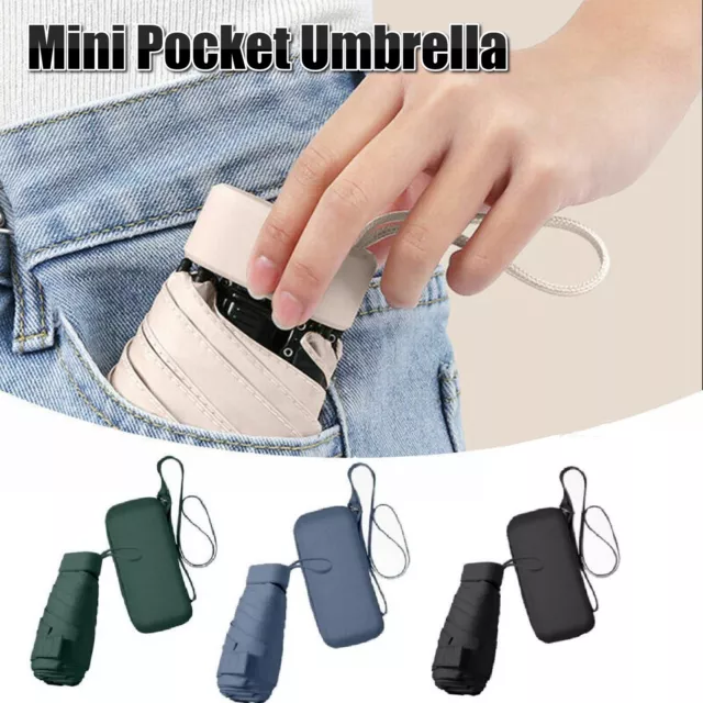 Mini Pocket Umbrella Anti-UV Sun/Rain Windproof 6 Folding Ultra Light Umbrella