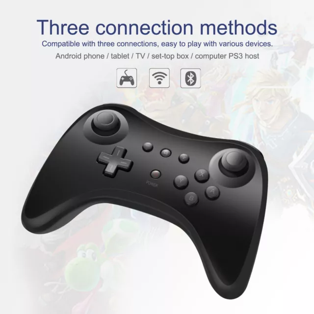 New Black High Quality U Pro Bluetooth Wireless Controller for Nintendo Wii U 2