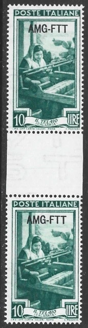 Italy Trieste A AMG-FTT 1950-54 Italy to Work 10L GUTTER PAIR #95 VF-NH