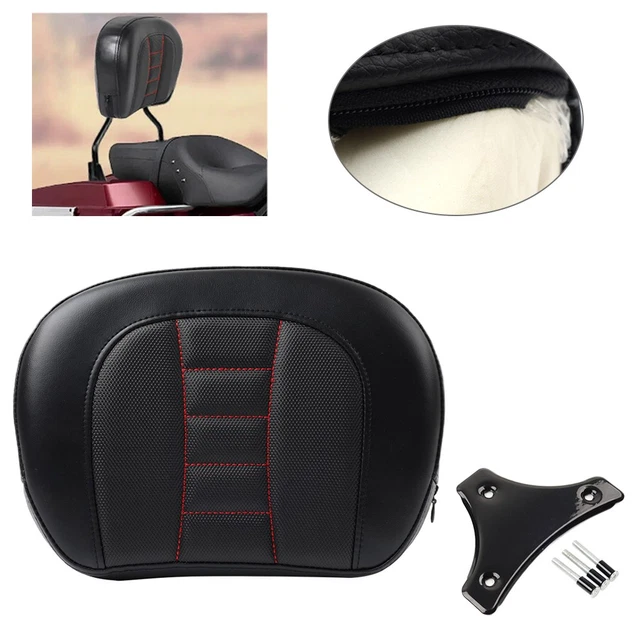 Coussin Dossier Auto-adhésif Pour Top Case Moto - Confort Passager Longue Distance - Pour Coffres 22L, 25L, 28L, 32L - En Cuir PU Et éponge - 13