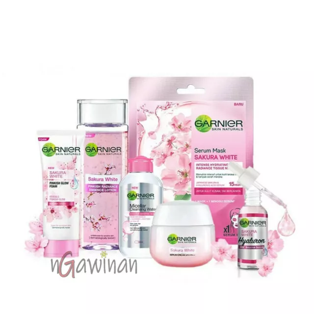 Garnier Sakura White Complete Package Skin 6 type serum Essence - Free Shipping