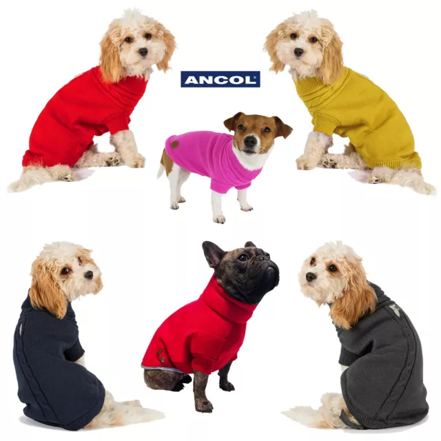 Ancol Dog Jumper Cable Knit Winter Fleece Sweater Cosy Coat Puppy Premium Warm