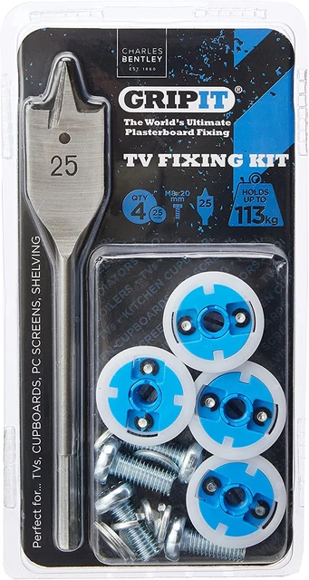 Kit de montaje de cartón yeso con soporte de TV Grip-it, multicolor, 1 paquete