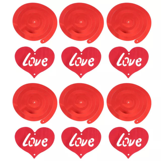 2 juegos/12 piezas decoraciones de techo de San Valentín amor decoración en espiral