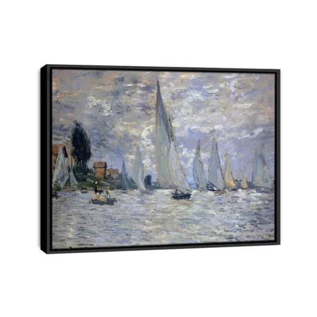 Claude Monet The Boats Regatta at Argenteuil Painting Framed Oil Canvas Print