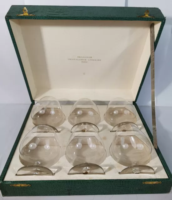 Lot Anciens Verres A Digestif Cognac Cristallerie De Lorraine Coffret D'origine