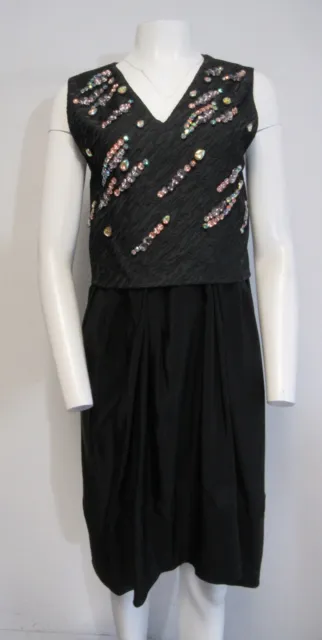 3.1 PHILLIP LIM black 2 piece sleeveless embellished dress sz 8