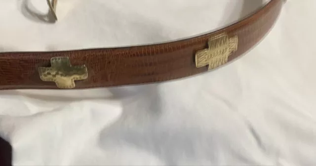 VINTAGE SAKS FIFTH Avenue Leather Belt Made In Italy L $49.95 - PicClick
