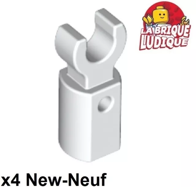 Lego 4x Bar crochet support bras Holder with Clip pince blanc/white 11090 NEUF