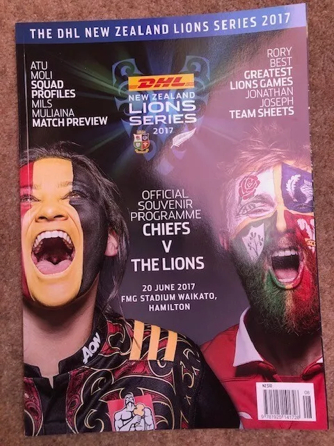 BRITISH & IRISH LIONS v CHIEFS NEW ZEALAND 2017 OFFICIAL PROGRAMME