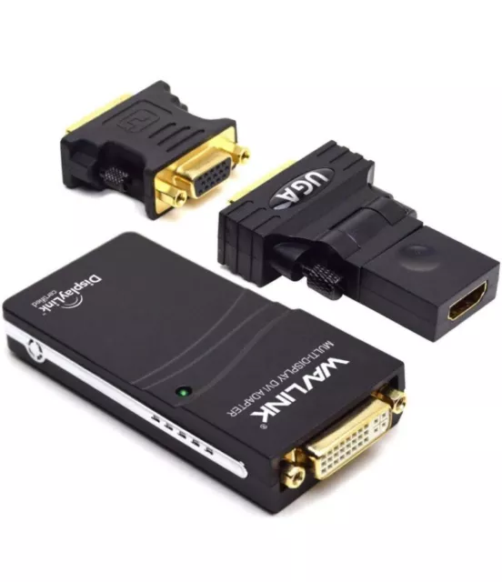 WAVLINK USB 2.0 to VGA/DVI/HDMI Universal Video Graphics Card Adapter for Mult