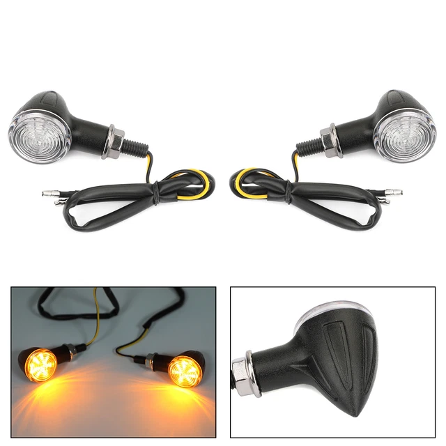 Universal Small Bullet Motorcycle Turn Signal Blinker Indicator Lights Black US