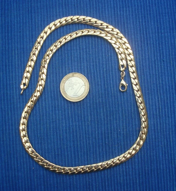 Chaîne Maille Anglaise Diamantée 5CM X 5MM Plaqué Or 18 carats Bijoux Femme