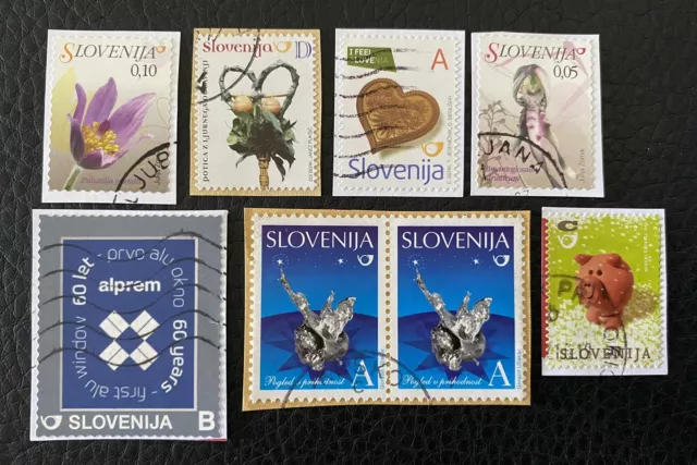 Lot de 8 timbres de Slovénie années diverses - encore sur fragment B31