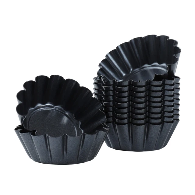 Bestonzon 12 pezzi acciaio al carbonio mini torte padelle riutilizzabili