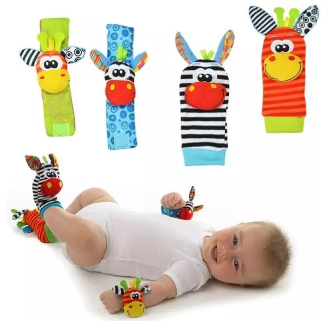 Baby Rattle Toys Sensory Newborn Rattles for wrist and ankle Plush Toy