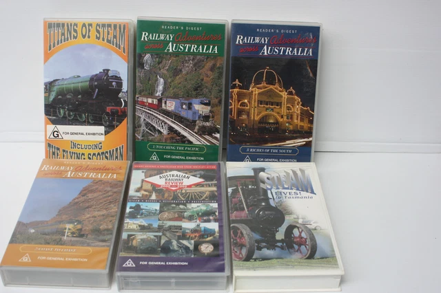 STEAM TRAINS VHS Tapes Cassettes Bulk Lot x 6 Australian Railways lot1 ...