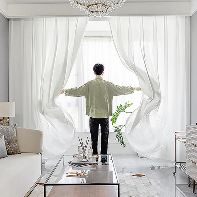 Window Drape Fine Workmanship Versatile Sheer Voile Window Treatment Curtain