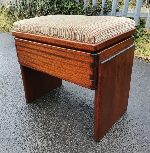 Art Deco Mahogany Stool With Storage     Free Uk Postage