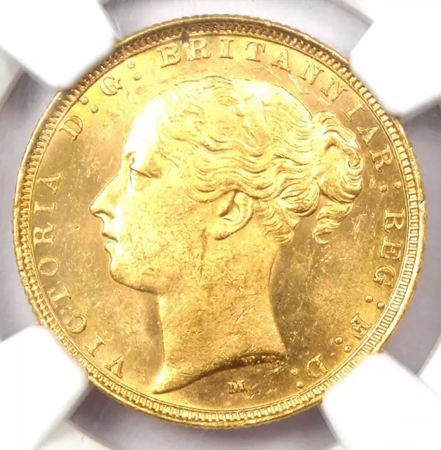 1887-M Australia Victoria Gold Sovereign St. George Coin 1S - NGC MS63 (BU UNC)