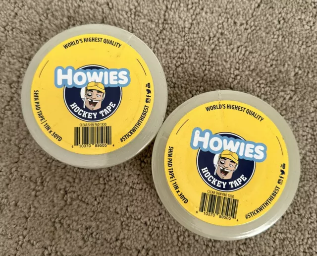 Howies Premium Hockey Tape - 2 Pack Shin Pad Tape In Clear Color