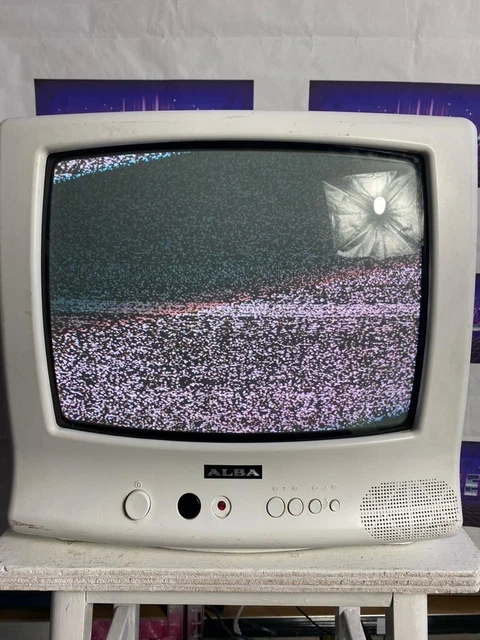 RARE WHITE VINTAGE ALBA CRT Retro gaming TV | Model: T14 VGC *Free UK P ...
