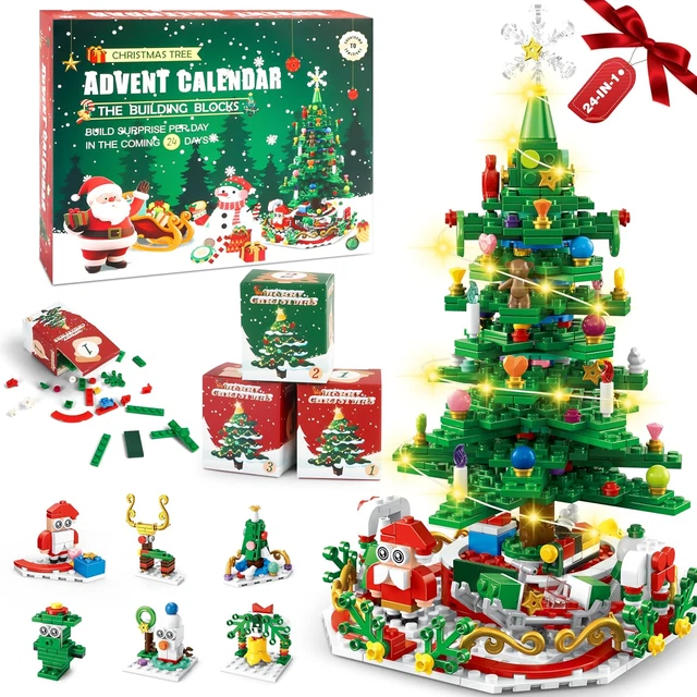 Calendario Dell'Avvento 2025 – Albero Di Natale In Mattoncini Con Luce LED, 24 Giorni Di Conto Alla Rovescia, Regalo Uomo Donna - 3